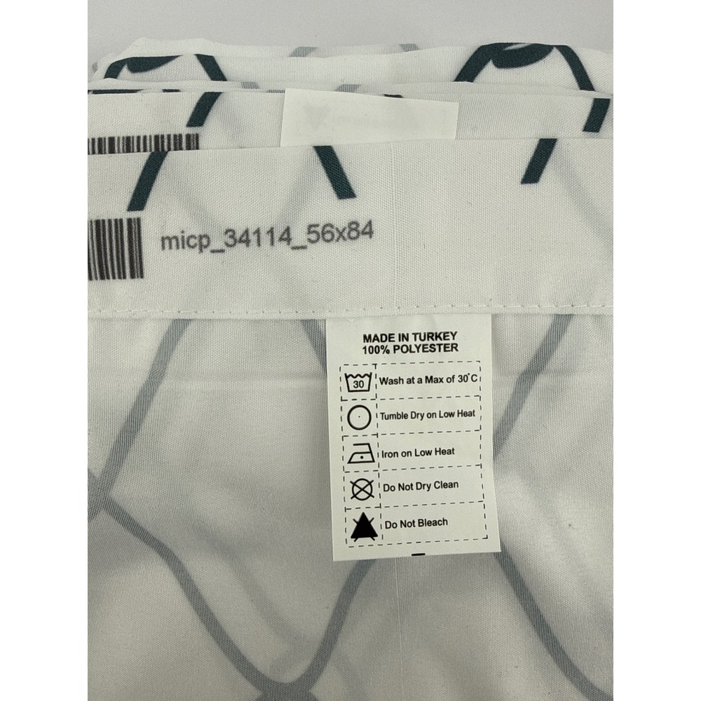 Premium White Black Geometric Knot Microfiber 2-Panel Window Curtains 56x84 - Picture 5 of 6